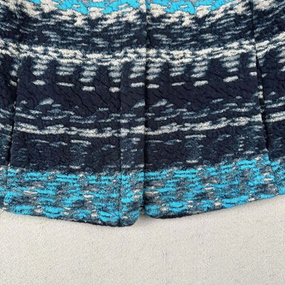 Fox’s Europe Knit Jacket Women’s 34 Blue Cotton‎ Art To Wear Long Sleeve Pockets
